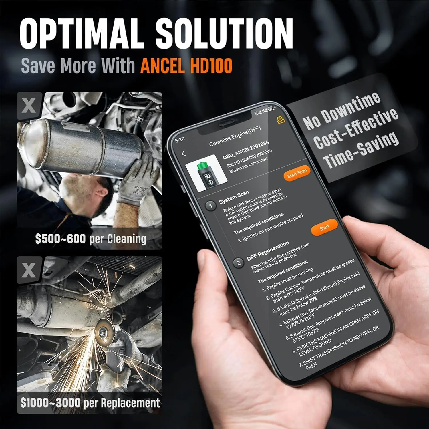Ancel HD100 DPF Reinicio Siste - Heavy Equipment Diagnostic Tool reseña y precio