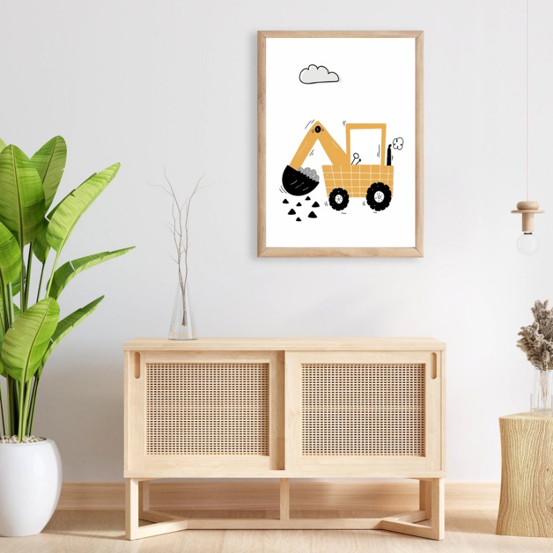 Vehículos de acuarela, arte de - Heavy Equipment Background reseña y precio