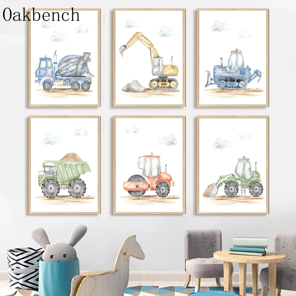 Póster en lienzo de coches de  - Heavy Equipment Background reseña y precio