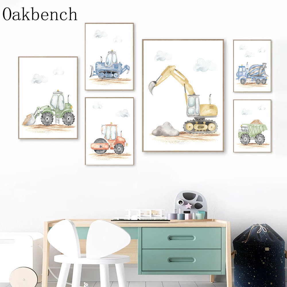 Póster en lienzo de coches de  - Heavy Equipment Background reseña y precio
