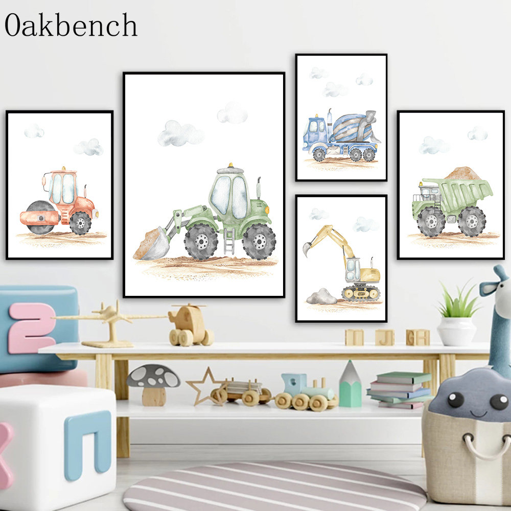 Póster en lienzo de coches de  - Heavy Equipment Background reseña y precio