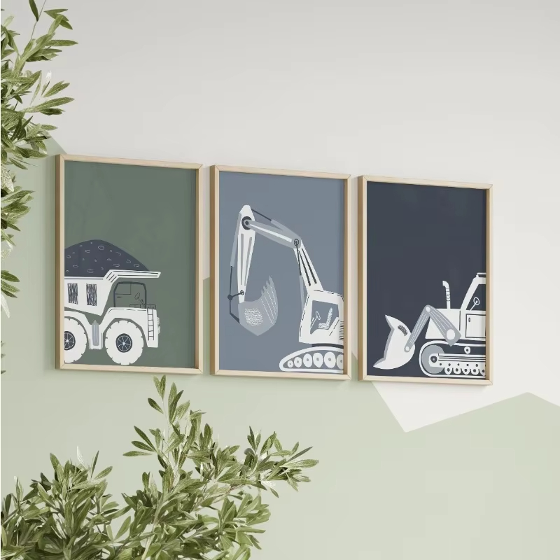 Póster moderno de vehículos de - Heavy Equipment Background reseña y precio