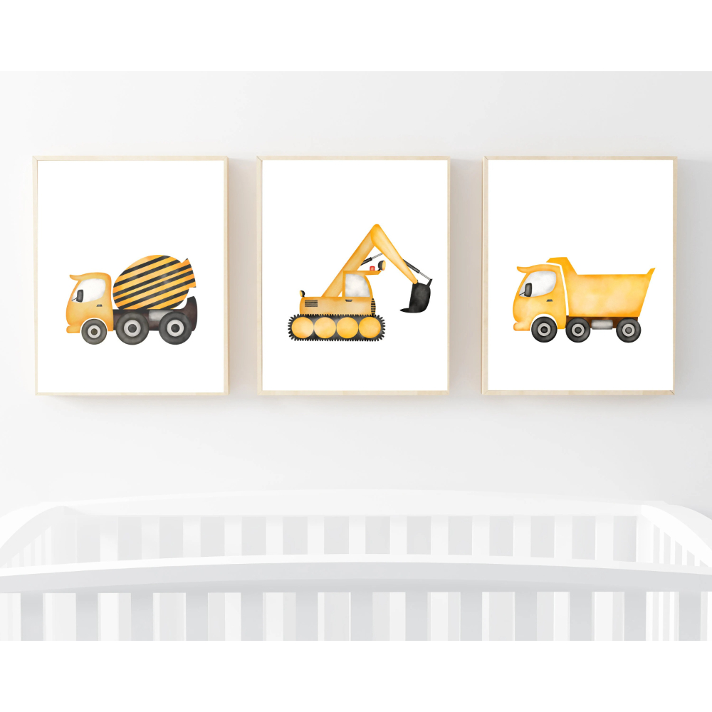 3 Piezas de Lienzos Decorativo - Heavy Equipment Background reseña y precio